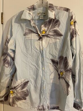 Orvis Cotton blouse size large Tropical